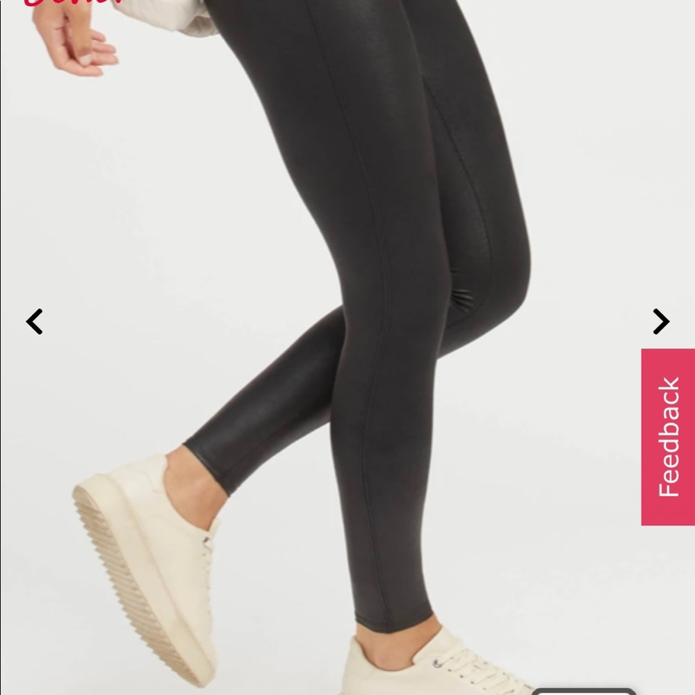 Spanx faux black leggings